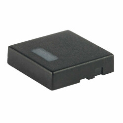 Square Pushbutton Switch Cap Black, White Lens Snap Fit - 1