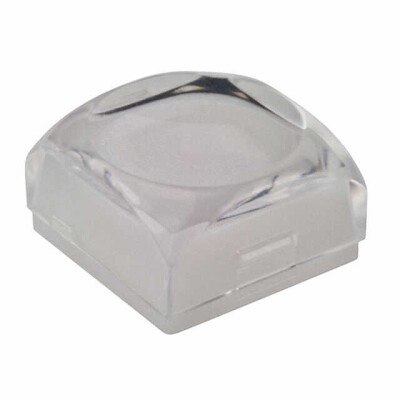 Square, Sculptured Pushbutton Switch Cap Clear, White Snap Fit - 1