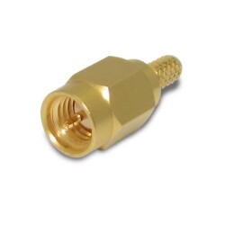 SSMA Connector Plug, Male Pin 50 Ohms Free Hanging (In-Line) Solder - 1