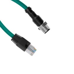 Cable Assembly Circular 04 pos Male to RJ45, 8p4c 15.00' (4.57m) - Banner Engineering Corporation