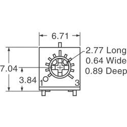 5 kOhms 0.5W, 1/2W Gull Wing Surface Mount Trimmer Potentiometer Cermet 1.0 Turn Top Adjustment - 5