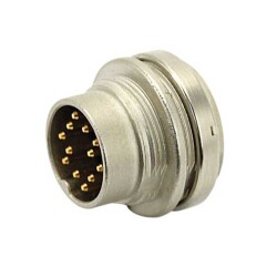 6 Position Circular Connector Receptacle, Male Pins Solder - Amphenol Tuchel Industrial