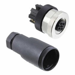 3 Position Circular Connector Plug, Female Sockets Screw - 1