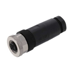 5 Position Circular Connector Plug, Female Sockets Screw - 1