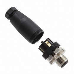 4 Position Circular Connector Receptacle, Male Pins Screw - 1