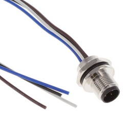 4 Position Circular Connector Receptacle, Male Pins Wire Leads - 1