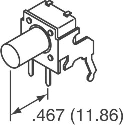 Tactile Switch SPST-NO Side Actuated Through Hole, Right Angle - TE Connectivity ALCOSWITCH Switches