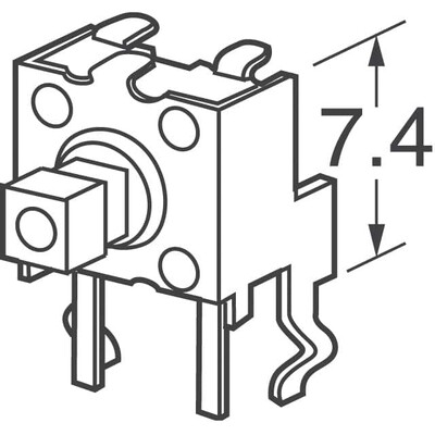 Tactile Switch SPST-NO Side Actuated Through Hole, Right Angle - 3