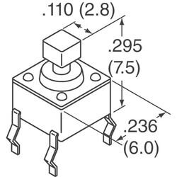 Tactile Switch SPST-NO Top Actuated Through Hole - 2