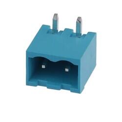 2 Position Terminal Block Header, Male Pins, Shrouded (4 Side) 0.200