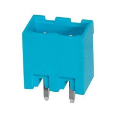 2 Position Terminal Block Header, Male Pins, Shrouded (4 Side) 0.200