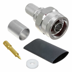 N Type Connector Plug, Male Pin 50 Ohms Free Hanging (In-Line) Solder - Amphenol Times Microwave Systems