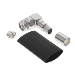 TNC Connector Plug, Male Pin 50 Ohms Free Hanging (In-Line), Right Angle Solder - Amphenol Times Microwave Systems