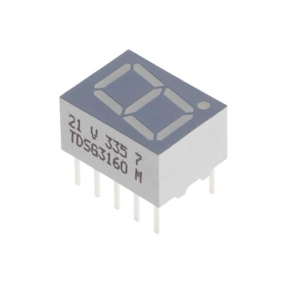 Display Modules - LED Character and Numeric Green 7-Segment 1 Character Common Cathode 2.4V 20mA 0.500