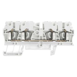 Terminal Block Connector 4 Position Feed Through White 12-30 AWG - 1