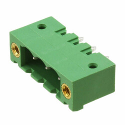 3 Position Terminal Block Header, Male Pins, Shrouded (4 Side) 0.200
