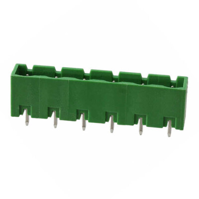 6 Position Terminal Block Header, Male Pins, Shrouded (4 Side) 0.300