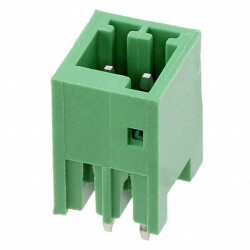 2 Position Terminal Block Header, Male Pins, Shrouded (4 Side) 0.098