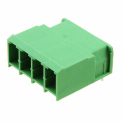 4 Position Terminal Block Header, Male Pins, Shrouded (4 Side) 0.300