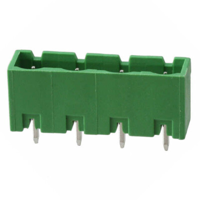4 Position Terminal Block Header, Male Pins, Shrouded (4 Side) 0.300