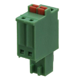 2 Position Terminal Block Plug, Female Sockets 0.098