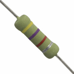 4.7 kOhms ±10% 1W Through Hole Resistor Axial Moisture Resistant, Pulse Withstanding Ceramic - Ohmite