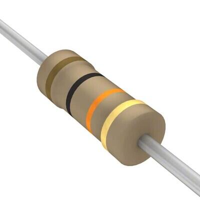 10 kOhms ±5% 0.25W, 1/4W Through Hole Resistor Axial Flame Retardant Coating, Safety Carbon Film - 1