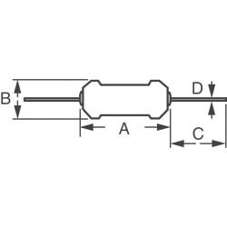 1 kOhms ±5% 0.25W, 1/4W Through Hole Resistor Axial Flame Retardant Coating, Safety Carbon Film - 2