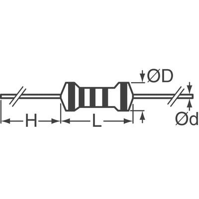 10 MOhms ±1% 0.5W, 1/2W Through Hole Resistor Axial Flame Retardant Coating, High Voltage, Safety Metal Film - 2