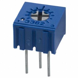 2 kOhms 0.5W, 1/2W PC Pins Through Hole Trimmer Potentiometer Cermet 1.0 Turn Top Adjustment - Bourns Inc.