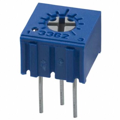 2 kOhms 0.5W, 1/2W PC Pins Through Hole Trimmer Potentiometer Cermet 1.0 Turn Top Adjustment - 1