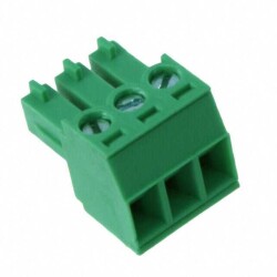 3 Position Terminal Block Plug, Female Sockets 0.150