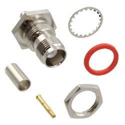 TNC Connector Jack, Female Socket 50 Ohms Panel Mount Crimp - Amphenol RF