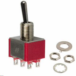 Toggle Switch DPDT Panel Mount - E-Switch