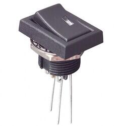 Rocker Switch SPDT 3A (AC) 125 V Panel Mount, Threaded Body with Nut - TE Connectivity ALCOSWITCH Switches