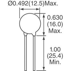 12.5 V 250 A Varistor 1 Circuit Through Hole Disc 10mm - 4