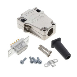 9 Position Two Piece Backshell Connector Silver 180° Shielded - Molex