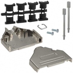 25 Position Two Piece Backshell Connector Silver 180° Shielded - NorComp Inc.