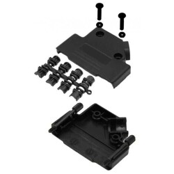37 Position Two Piece Backshell Connector Black 45° Unshielded - MH Connectors