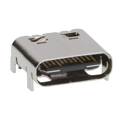 USB-C (USB TYPE-C) USB 3.2 Gen 2 (USB 3.1 Gen 2, Superspeed + (USB 3.1)) Receptacle Connector 24 Position Surface Mount, Right Angle; Through Hole - 1