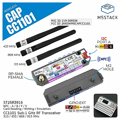 Cap CC1101 & NFC for Cardputer Adv - 1