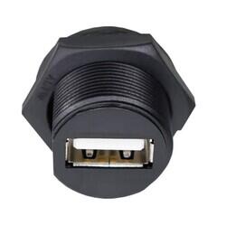 USB-A (USB TYPE-A) USB 2.0 Receptacle Connector 4 Position Panel Mount, Through Hole - Amphenol LTW