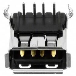 USB-A (USB TYPE-A) USB 2.0 Receptacle Connector 4 Position Through Hole, Right Angle - Amphenol ICC (Commercial Products)