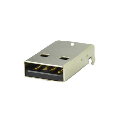USB-A (USB TYPE-A) USB 2.0 Plug Connector 4 Position Through Hole, Right Angle - 1