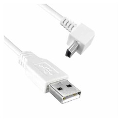 USB 2.0 Cable A Male to Mini B Male, Up Angle 3.00' (914.4mm) Shielded - Qualtek