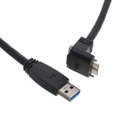 USB 5Gbps (USB 3.0, USB 3.x Gen 1, Superspeed) Cable A Male to Micro B Male, Right Angle 3.28' (1.00m) - 1