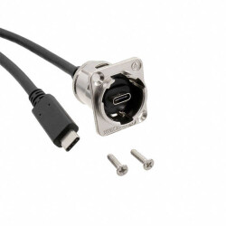 USB 5Gbps (USB 3.0, USB 3.x Gen 1, Superspeed) Cable C Female to C Male (Circular Coupling) 3.00' (914.4mm) Unshielded - Switchcraft Inc.