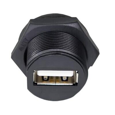 USB-A (USB TYPE-A) USB 2.0 Receptacle Connector 4 Position Panel Mount, Through Hole - 1