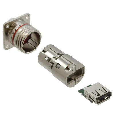 USB-A (USB TYPE-A) USB 2.0 Receptacle Connector 4 Position Panel Mount - 1