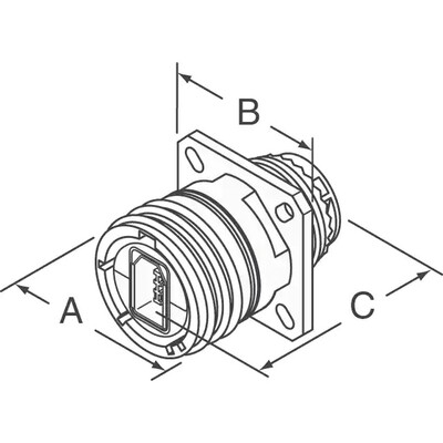 USB-A (USB TYPE-A) USB 2.0 Receptacle Connector 4 Position Panel Mount - 2